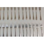 A CONTINENTAL SILVER TWENTY-FOUR PIECE FISH CUTLERY SET marked DB800, 1417gms (24) Condition Report: