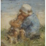 ROBERT GEMMELL HUTCHISON RSA, RBA, ROI, RSW (SCOTTISH 1855-1936) SISTERS BY THE SEA Pastel,