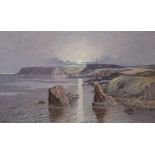 J C MORRISON (SCOTTISH FL. 1873-1887) BANFF COASTLINE Oil on canvas, signed, 46 x 76.5cm (18 x