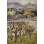 •MARGARET ROSS HISLOP RSA, RBA (SCOTTISH 1894-1972) UMTALI LANDSCAPE, RHODESIA; HYNDFORD WELLS, NEAR