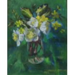 •MARY NICOL NEIL ARMOUR RSA, RSW, RGI, PAI, LLD (SCOTTISH 1902-2000) CHRISTMAS ROSES Oil on board,