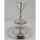 A SILVER COMMUNION GOBLET by John Crane Salt, London 1876, the tapering circular bowl on knopped
