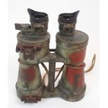 A PAIR OF WWII GERMAN KRIEGSMARINE U-BOAT BINOCULARS probably by Carl Zeiss, marked UDF 7 x 50