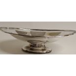 A SILVER PEDESTAL DISH by Charles S Green & Company Limited, Birmingham 1961, of oval shape, the