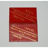 A QUEEN'S PARK F.C. FIXTURE CARD/SEASON TICKET 1924-25 Condition Report: Available upon request