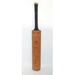 A SYKES 'DON BRADMAN' AUTOGRAPHED CRICKET BAT with autographs of the Australian team including