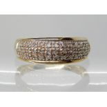 A 9ct gold diamond set dress ring finger size L1/2, weight 2.4gms Condition Report: Available upon