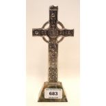 A model of St John's Cross, Iona on Iona marble plinth base, 20cm high Condition Report: Nice