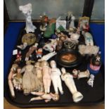 A collection of miniature porcelain dolls, figures and ornaments etc Condition Report: Available