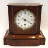 A French mantle clock with Japy Freres movement, 18cm high Condition Report: with pendulum and key.