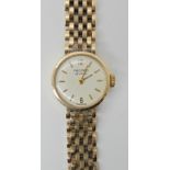 A 9ct gold ladies Record De Luxe wristwatch length 19cm, weight 22.8gms Condition Report: