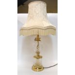 An Edinburgh crystal table lamp, with gilt metal mounts, 35cm high excluding shade Condition Report: