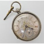 A silver pocket watch dated Chester 1873 Condition Report: Available upon request