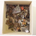 A box of pre-decimal and other coins Condition Report: Available upon request