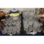 Assorted cut glass and crystal drinking glasses including Stuart, Webb Corbett, Royal Doulton, and