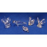 Five Swarovski crystal animals Condition Report: Available upon request