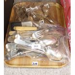 A tray lot of loose EP cutlery Condition Report: Available upon request