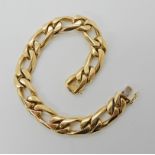 An 18ct gold curb link bracelet, length 19cm, weight 60.7gms Condition Report: Light general wear.