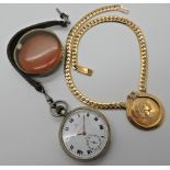 An Omega pocket watch and a Franklin Mint Cleopatra necklace Condition Report: Available upon