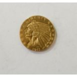 USA 1911 gold five dollar Indian head coin Condition Report: Available upon request