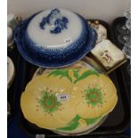 A boxed Royal Crown Derby dish painted with a Springer Spaniel, Carlton Ware buttercup dish and