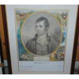 A limited edition print of Robert Burns, No.229 of 1,000 with certificate of authenticity, framed