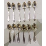 Twelve sterling silver teaspoons, 248gms Condition Report: Available upon request