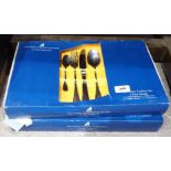 A lot comprising two twenty-four piece cutlery sets by Viners in their original boxes Condition