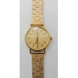 A 9ct gold ladies Omega Quartz wristwatch, length 17cm, weight 27.8gms Condition Report: Available