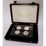 A cased set of seven 500/1000 silver crowns, Queen Elizabeth II numismatic set by Westminster