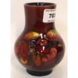 A Moorcroft flambe Slipper Orchid vase, 12.5cm high Condition Report: Available upon request