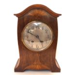 An Edwardian inlaid clock with a Lenzkirch movement, number 437982, 32cm high Condition Report: