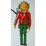 A Mr Turnip puppet taken from the BBC television series, finished in red, green and yellow, 17cm