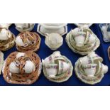 A Foley 'Cornflower' pattern teaset comprising; twelve cups, saucers and plates, milk jug, sugar