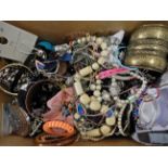 A box full of costume jewellery Condition Report: Available upon request