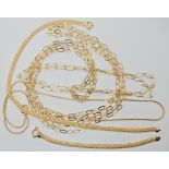 Four silver gilt Italian made fancy neck chains Condition Report: Available upon request