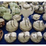 A Wedgwood 'Osborne' pattern tea and coffee set comprising; six coffee cans and saucers, six tea