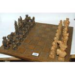 A modern chess set in the Oriental style, lacking one piece Condition Report: Available upon