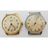 A stainless steel vintage Omega watch head, and a Roamer watch head Condition Report: Available upon