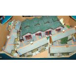 Four boxes of railway model buildings Condition Report: Available upon request