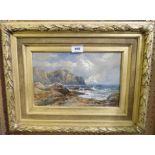 ARTHUR PERIGAL Sea cliffs, signed, watercolour, dated, 1876, 20 x 31cm Condition Report: Available