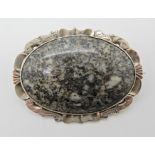 A white metal Aberdeen stone brooch Condition Report: Available upon request