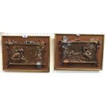 A pair of cast metallic plaques in Art Nouveau style Condition Report: Available upon request