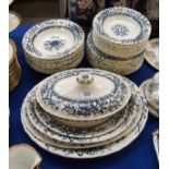 A Keeling & Co 'Gloucester' pattern dinnerset comprising; eleven 24cm diameter plates, eleven 24cm