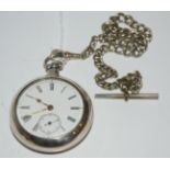 A silver pared cased pocket watch Condition Report: Available upon request