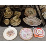 A Masons Strathmore pattern part teaset, and a collection of ribbon plates etc Condition Report: