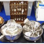 A tray lot of EP and glass goblets, brandy glass etc Condition Report: Available upon request