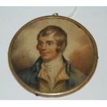 A portrait miniature of Robert Burns, 9cm diameter, tondo Condition Report: Available upon request