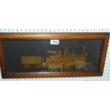 A gold plated silver picture of the Orient Express by Franklin Mint, 51cm x 23cm an early map of