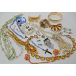 A collection of vintage costume jewellery Condition Report: Available upon request